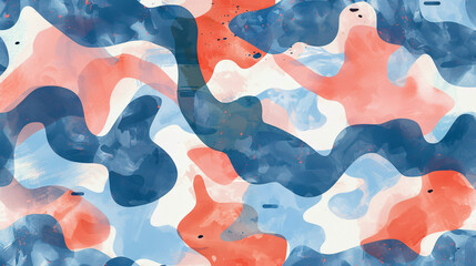 Poster - Vibrant abstract shapes intertwining to form a visually textured backdrop