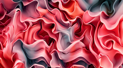 Fototapete - organic red wavy shapes on abstract background, perfect for design, art, and decor projects