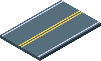 Poster - Isometric view of a straight road marking dividing line