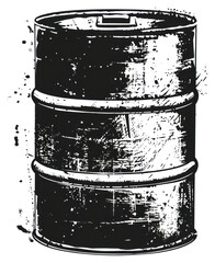 Poster - PNG  Grunge oil barrel illustration