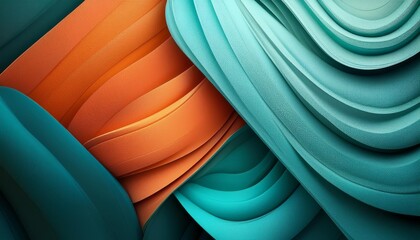 Poster - 4K Abstract wallpaper colorful design, shapes and textures, colored background, teal and orange colores.Abstract modern dynamic colors background. Grainy texture background style