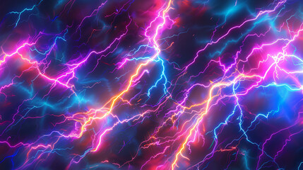 Aufkleber - Dramatic and powerful atmosphere created by bright electric bolts illuminating a dark sky