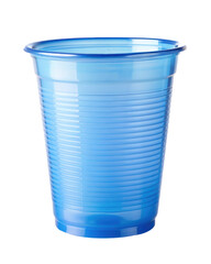 Light blue plastic cup featuring a ribbed texture, ideal for disposable use at events and parties. Isolated on transparent background, png.