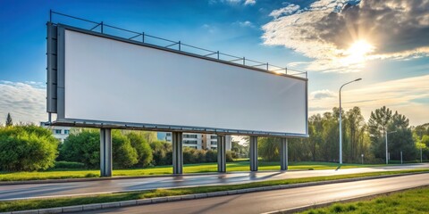 Poster - Horizontal billboard mock-up with blank space for text or advertisement , advertising, marketing, promotion, blank