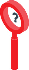 Poster - Red magnifying glass showing question mark is searching answer