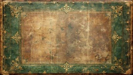 Aufkleber - Old vintage book cover texture with distressed paper and faded colors, retro, antique, aged, grunge, weathered, worn