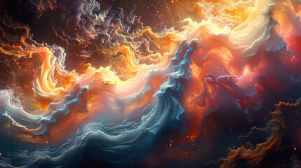 Poster - Colorful background with waves