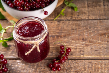 Wall Mural - Organic red currant berry jam or marmalade