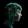 © Atthasit - Artificial intelligence face emerging from binary code