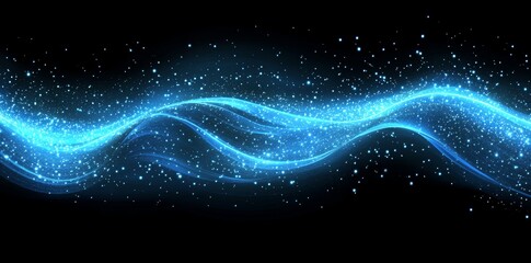 Poster - blue light beams on black background stock photo, abstract background with blue lights