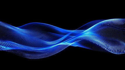 Poster - Light and dots on a blue tech-influenced background.
