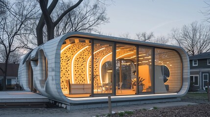 Canvas Print - Explore the educational applications of a 3D-printed house in architectural training.