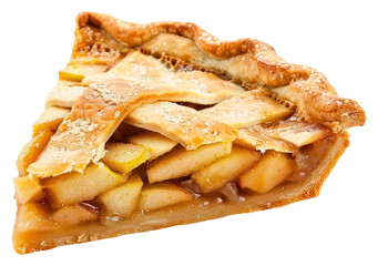 Sticker - PNG Apple pie dessert food white background.