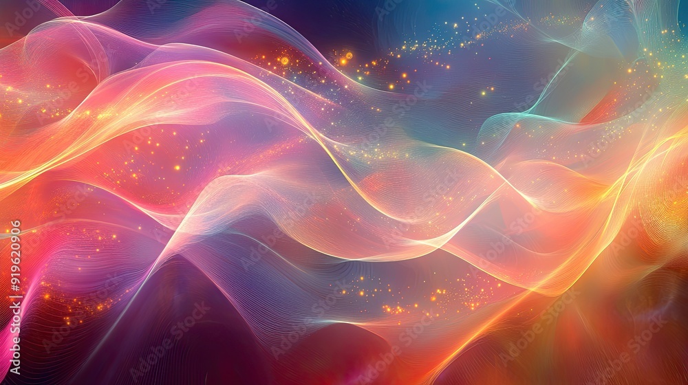 Abstract art of true happiness in life, showing a serene landscape with ...