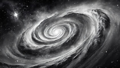 Wall Mural - black and white spiral galaxy