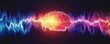 © Navaporn - Dynamic wave of color representing brain activity during therapy, with sections showing stroke symptoms stroke therapy, brain activity