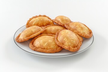 Poster - Empanadas on a plate in the white background