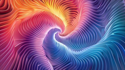 Wall Mural - A colorful spiral with a rainbow of colors