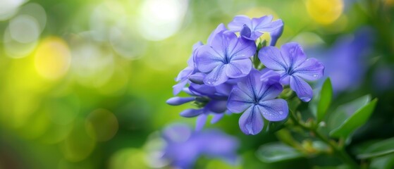 Wall Mural - softly focused blue flowers