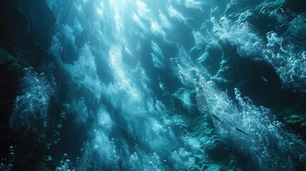 Sticker - Underwater Cave with Bubbles