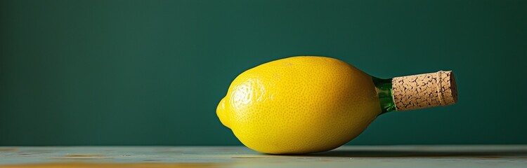 yellow bottle in an original shape of lemon