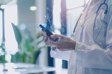 Scientist analyzing DNA helix on a futuristic tablet.