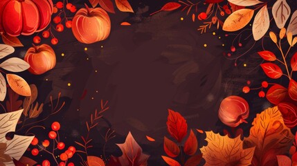 Canvas Print - Thanksgiving background. Autumn harvest