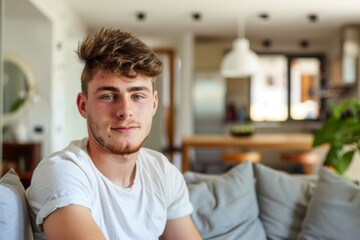 Portrait of a Caucasian man in modern home