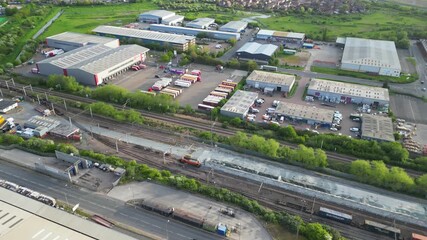 Wall Mural - Aerial Footage of Tilbury Port City of England United Kingdom. April 20th, 2024