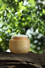 Poster - Stylish presentation of facial cream in jar outdoors