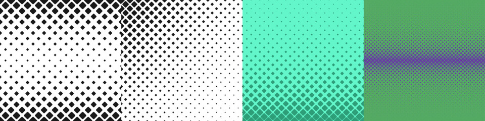 Poster - Halftone square pattern set