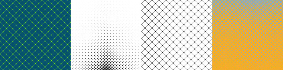 Poster - Halftone square pattern set