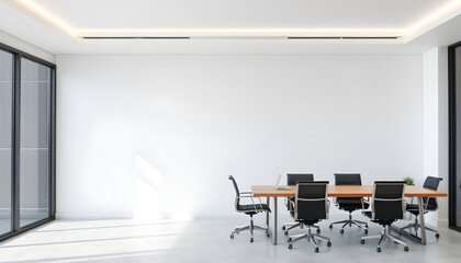 Wall Mural - Blank wall in modern office isolated with white highlights, png