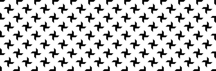 Poster - horizontal black seamless propeller design for pattern and background.