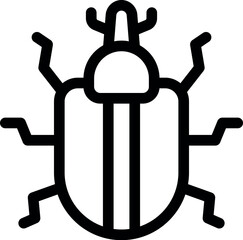 Poster - Simple line icon of a beetle with big antennas, representing a bug in a computer program