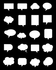 Poster - set of vector speech bubble labels. retro color special offer design elements, chat emblem, black ca