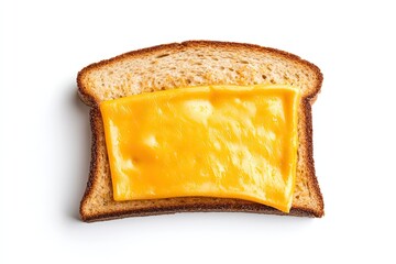 Wall Mural - Tuna melt sandwich with cheddar cheese isolated on a white, top view