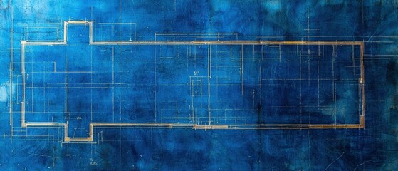 Wall Mural - Blue print floor plan, architectural background