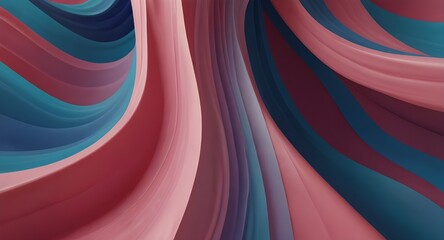 Canvas Print - illustration of colorful abstract background with pink and blue multicolored wavy surfaces