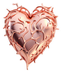 Canvas Print - PNG 3d render of heart jewelry pink celebration.