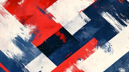 Fototapete - Vibrant Mix of Red, White, and Blue in Seamless Abstract
