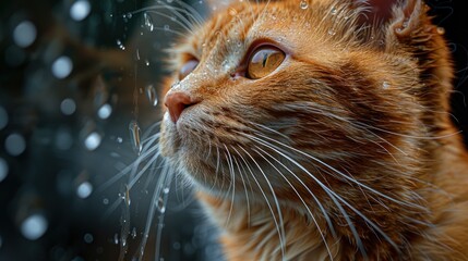 Canvas Print - Ginger Cat Looking Out Window