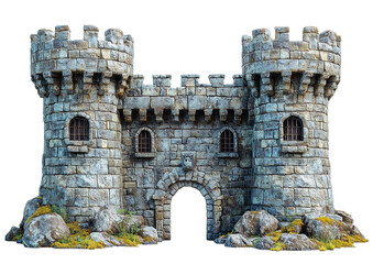 Wall Mural - A crude medieval fortress built of stone.