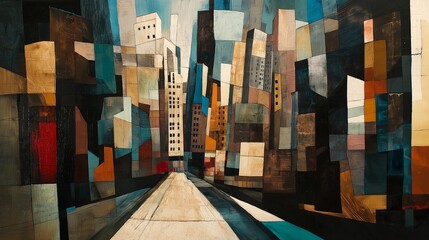 Wall Mural - the Essence of a City Through Cubist Art