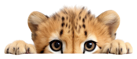 Sticker - PNG Cheetah wildlife peeking mammal.