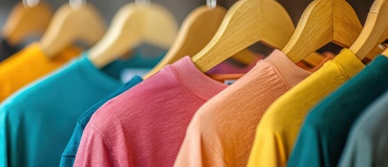 Poster - Colors t-shirts on hangers