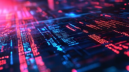 Neon-Lit Hacker Code Background Ideal for Tech Projects