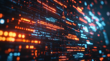 Neon-Lit Hacker Code Background Ideal for Tech Projects