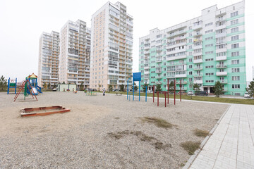 children's playground on the territory of an apartment building