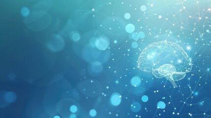 Poster - Abstract Brain with Lights and Connections